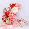 30 Rose Wedding Bouquets Handmade Bridal Flower Party Gifts Wedding Accessories Flowers Pears beaded with Ribbon