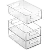 AFBC 4 Pack Pantry & Refrigerator Organizer Bins for Kitchen and Cabinet Storage Stackable Bins with Handles238R