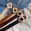 Belts 2021 PU Leather Belt For Women With Rhombus Square Buckle Tang Jeans Black Chic Vintage