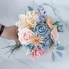 Dekoracyjne kwiaty wieńce niezawodne przyciągające wzrok wysokiej klasy opakowania wesele symulacja róży pudełko fałszywy jedwabny kwiat 1 zestaw