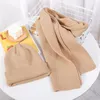 Berets Winter Soft Warm Cashmere Scarf And Hat Set High Quality Women Solid Color Shawl Whole Knitted Unisex Outdoor Scarve6635200