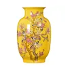 Vasen, Jingdezhen-Porzellan, antike chinesische Vase, gelb glasierte Elster auf dem Pflaumenbaummuster, groß