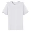 Mäns Ins-serie T-shirt med korta ärmar Sommar Loose Solid Färgbottenskjorta Ungdomsrundring T 220304