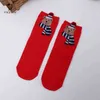 4Pairs / Lot Harajuku Stéréo Oreilles d'animaux Chaussettes Coton Chaussettes courtes Dames Filles Dessin animé Licorne Chat Cheville Skarpetki 211204