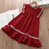 Herbst Mädchen Casual Kleider Neue Mode Kinder Mädchen Party Rüschen Nette Kostüme Kinder Prinzessin Spitze Vestidos für 3-7Y Q0716