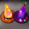 Halloween Party LED Glowing Witch Hats Hanging Decoration Button Battery Operated Decor for Outdoor Yard Tree Party Indoor5481606