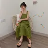 Fashion Elegant Neploe Green Dresses 2020 New Summer Sling Sweet Dress Sexy Backless Bow Tie Lace Up Clothe Women Vestiods 52671 C0304