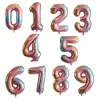 32 Zoll digitale Zahlenballons Big Rose Gold Silber Grün Figur Folienballon für Kinder Geburtstag Party Dekoration Ballon