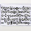 50pcs / lots Animal Rings Vintage Punk Gothic Mix Dragon Wolf Tiger Dog Lion Owl Mix Style Metal Smycken För Män Kvinnor