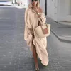 Casual klänningar kvinnor kläder höst boho plus storlek från axel vintage klänning lösa maxi kläder vestidos femme