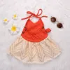 Baby Mädchen Moana Sommer Kleid Kinder Tutu Bogen Strand Sommerkleid Toddldr Kinder Strap Backless Cartoon Prinzessin Nette Cosplay Kostüm Q0716