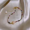 Цепочка звена Жемчужные браслеты красочные кристаллы нерегулярные струны этнические элегантные роскошные украшения Оптовые винтажные корейские 2022 года для женщин