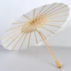 Fans Ombrelloni Matrimonio Sposa Ombrelloni Ombrello di carta bianca Manico in legno Mestiere cinese giapponese Ombrelli diametro 60 cm