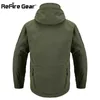 ReFire Gear Navy Blue Soft Shell Military Jacket Men Waterproof Army Tactical Jacket Coat Winter Warm Fleece Hooded Windbreaker 211009