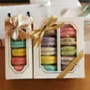 Macaron Packing Boxes Wedding Party 5/10 Pack Cake Storage Biscuit Clear Window Paper Box Cake Decoration Baking Ornaments SN2365