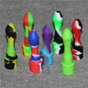 Narguilés en gros Silicone Nectar avec pointes en titane 10mm Mini Dab paille fumer Dabber outil pour verre eau Bongs bols en verre