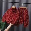 Roupas de bebê menino 4 5 anos Roupas de boutique de moda estampada Emenda Casacos e calças Crianças Bebes Fatos de corrida Fatos de treino