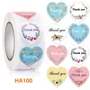 Heart-shaped Thank You Sticker Love Scrapbook Paper Sticker Holiday Birthday Gift Decoration Sealing Label