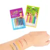 6 renk yüz boyama boya kalemleri geçici dövmeler ekleme yapısı boya gövde kalemi çubuğu çocuklar için parti makyaj araçları fo6069369