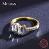Sparkling Emerald Cut CZ Finger Rings for Women 925 Sterling Silver Jewelry Wedding Statement Engagement Female Bijoux 210707