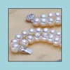 Perlé, Strands Bracelets Bijoux 8-9Mm Bracelet en perles naturelles Double Oblate Glare Flawless Haute Qualité Main Chaîne Drop Delivery 2021 Ik8Hd