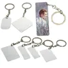 Dye Sublimation Blank Double-sided Metal Keychain DIY Rectangular Personalized Custom Keychains Aluminum Sheet FHL435-WLL