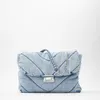 Vintage Blue Denim damskie torby na ramię markowe dżinsy torebki luksusowe łańcuchy torba Crossbody o dużej pojemności Totes torebka damska