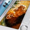 Icke-skid Art Svart Vit Brølande Lion Mus Matta Cool Animal Locking Edge Keyboard Gaming Mousepad Gamer Slitstarkt Laptop Desk Mats