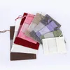 Clear Window Jute Gift Bag Burlap Party Favor Sack Bag Linen Drawstring Pouch Organza Jewelry Gifts Candy Bags SN3319