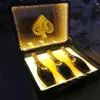 Aangepaste Logo Wijnpresentator 3 Flessen Oplaadbare LED ACE van Spade Greenifier Box Champagne-flessen Carrier Case voor Wedding Night Club Party Lounge Bar