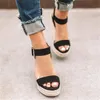 Zapatos mujer damer skor kvinna chaussure gladiator kvinnor kile sommar sandaler pumpar tvärbundet högklackat plattform yui8 c0309