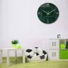 Green Marble Pattern Wall Clock High Gloss Creative Acrylic Clock Home Decor Simple Fasion Wall Clock 211110