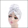 Czapka / SKL Czapki Czapki Kapelusze, Szaliki Rękawiczki Moda Aessories Kobiety Turban Hat Bohemia Styl Flower Hidżab Czapka Damska Włosy Indie Muzułmańskie SC