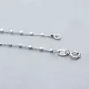 Necklaces Solid Silver for Women Korean Chain 1.3g Bead 925 18K White Gold Plated 1202