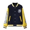 LINDSEY SEADER Bomber da uomo in pile Giacche da baseball in cotone Bottoni Giacca a vento Ricamo Lettere Giacca da uomo Outwear 210927