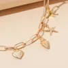 S2514 Mode-sieraden Evil Eye Necklace Shell Starfish Heart Charms Hanger Chain Choker Kettingen