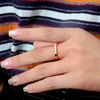 AEAW 14 K Beyaz Altın 0.1CT M Toplam 0.5Ctw DF Yuvarlak Kesim Engagementwedding Lab Grown Elmas Band Yüzük Kadınlar Için 220228