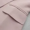 Офисные дамы Женские брюки для красных розовых бизнес классические двубортные кнопки девять брюк брюк набор двух частей формальные костюмы 211007