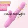 Massagem Vibrador Telescópico Rotating Dildo Aquecimento Vagina Clitóris Estimular ViBartion Masturbador Feminino Adultos Brinquedos Sexuais Para As Mulheres