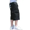 Plus Size Cargo Shorts Zomer Mannen Casual Boardshorts Straight Losse Baggy Elastische Taille Hip Hop Katoenen Kleding 210716