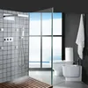 Système de douche chaude et froide chromé poli 20X10 pouces pluie cascade de salle de bain, avec tête de pulvérisation à main