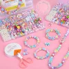 1Box ​​Criança Criança Criativa Kids Kit Loose Beads Crafts DIY Pulseira Colar Jóias Crianças Brinquedo Presente