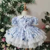 2pcs bébé vêtements été robe espagnole imprimer doux mignon turquie vintage princesse fille robes lolita pour 12m-6year y2925 Q0716