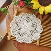 Mats & Pads Insulated Flower Pattern Decorative Doilies Crochet Coasters Cup For Restaurant