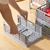 Collapsible Crate Plastic Storage Baskets Folding Desktop Cosmetic Sundries Organizer Box Stackable Fruit Food Toys Bin 210609