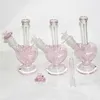 Cachimbos de água de amor lindos de 9" cachimbos de fumar dab rigs bongs de vidro em forma de coração plataforma de óleo shisha bong com adaptadores coletores de recuperação de tigela de 14 mm