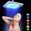 Cabezal de ducha de lluvia LED Cabezal de ducha de alta presión Ahorro de agua Sensor de temperatura que cambia automáticamente de color Duchas para baño H1209