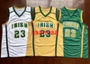 LeBron 23 James Basketball Jersey St. High School Irish Retro Jerseys cosidos blanco amarillo verde