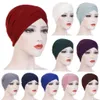 Donne Solid India Cappello Musulmano Volant Cancro Chemio Beanie Turbante Avvolgere Sciarpa Cap Testa Sciarpa Per Le Donne Musulmane Solido Turbante di Cotone Y1020