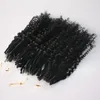 CE مصدقة Micro Ring Hair Extensions 400s Lot Kinky Curly Loop Red 99J الأصفر اللون الطبيعي 183G